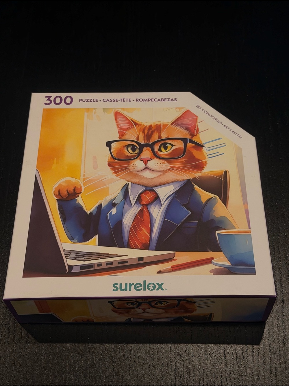 300-Piece Cat in Suit SURELIX Jigsaw Puzzle - Orange Cat